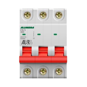 Disjuntor Alumbra Trifasico Curva C DIN ALBR3 10A 220V