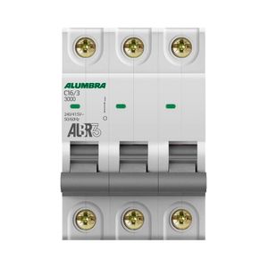 Disjuntor Alumbra Trifasico Curva C DIN ALBR3 16A 220V