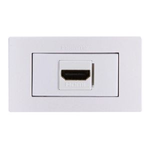 Conector HDMI Alumbra Placa para Móveis Branco