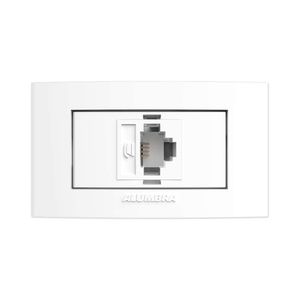 Tomada Placa para Móveis Alumbra RJ11 Branco