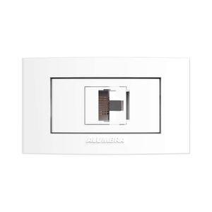 Tomada Placa para Móveis Alumbra RJ45 Branco