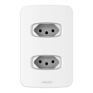Conjunto de Tomada Simples Gracia Branco 20A 2P+T 4x2 - Alumbra