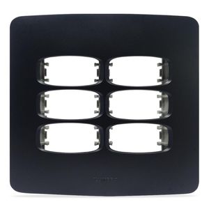 Placa 4X4 Alumbra Gracia Maxx Para 06 Modulos Black