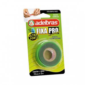 Fita para Massa Acrílica Adelbras Fixapro Transparente 12mmx2M