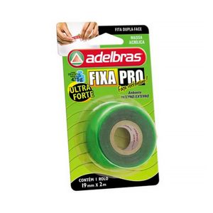 Fita para Massa Acrílica Adelbras Fixapro 19mmx2M Transparente