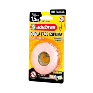 Fita Dupla Face Adelbras Fixapro Branca 24mmx2m