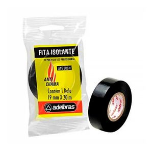 Fita Isolante Adelbras Antichama 19 MM X 20 M Preta