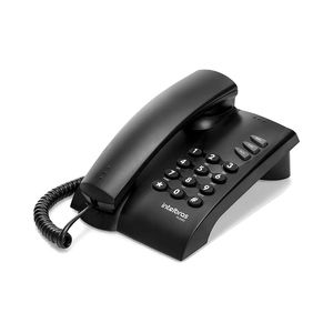 Telefone de Mesa e Parede com Fio Pleno Intelbras 3 funções Flash e 3 Volumes de Campainha Preto