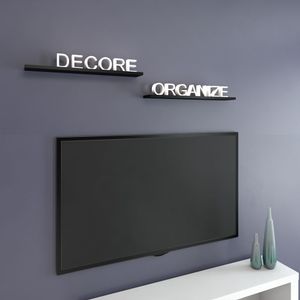 Prateleira Multivisão Decore com Suporte Madeira Preta 60x10 CM