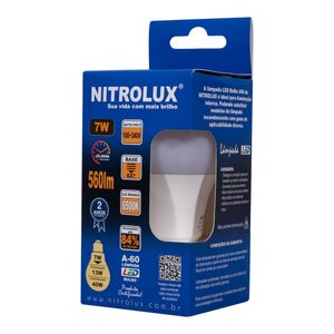 Lâmpada LED Smart Bulbo A60 7W Luz Branca Fria 6500K E27 Bivolt - Nitrolux