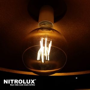 Lâmpada LED em Filamento E27 Luxmundo G95 6W Luz Amarela 2200K Bivolt - Nitrolux