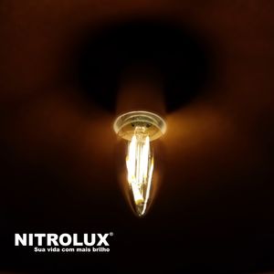 Lâmpada LED em Filamento Luxmundo B35 E27 4W Luz Amarela 2200K Bivolt - 3247 - Nitrolux