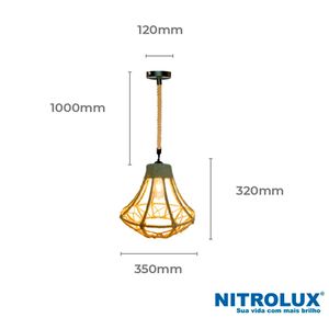 Luminária Corda Luxmundo PC-02 D350 H320 1XE27 - 5054 - Nitrolux