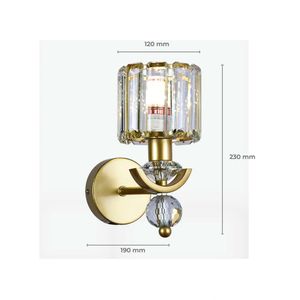 Arandela Esfera Cristal em LED Acrílico LA-300 3 em 1 5W Dourada - Nitrolux