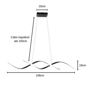 Pendente com Base SMD Preto 35W 4000K - LP201P - Nitrolux