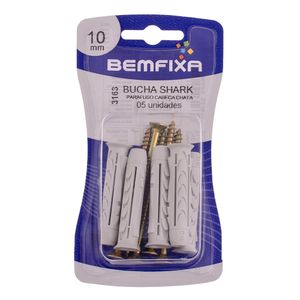 Bucha Bemfixa Shark 10Mm C/ Parafuso Fenda Phillips Cabeca Chata