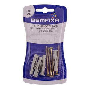 Parafuso Bemfixa Fenda Phillips Cabeca Panela 4,0X50 C/ Bucha Bxb 06Mm