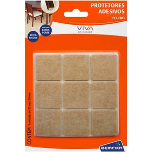 Protetor em Feltro Bemfixa Quadrado 9 Peças 30 X 30 MM Marrom