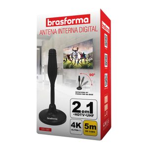 Antena Interna Digital Brasforma SHD-1000 Preto HDTV UHF HDTV 4K 3D