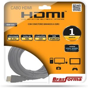 Cabo HDMI 2,0 4K 3D 1080P 1M 5001 Brasforma