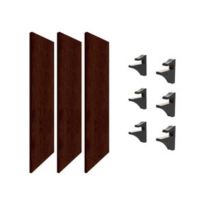 Kit Brasforma 3 Prateleiras 60x25 + 6 Suportes em PP - Chocolate - Linha Studio - K3SC60X25X1,5 UV