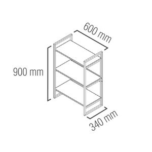 Estante Industrial com 3 Prateleiras Preto 60x30CM - EIP1-6030 - Brasforma
