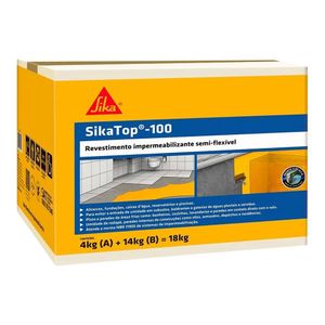Impermeabilizante Semiflexível Sikatop 100 Cinza 18KG - Sika