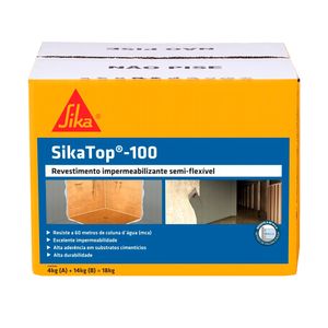 Impermeabilizante Semiflexível Sikatop 100 Cinza 18KG - Sika