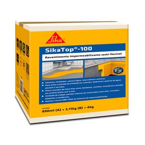 Impermeabilizante Semiflexível Sikatop 100 Cinza 4KG - Sika