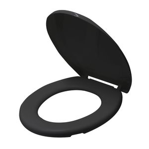 Assento Sanitário Almofadado Mebuki Oval Max Preto