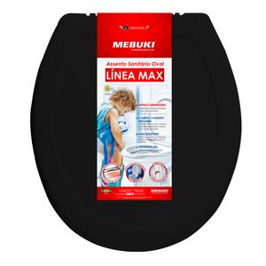Assento Sanitário Mebuki Oval Max Preto
