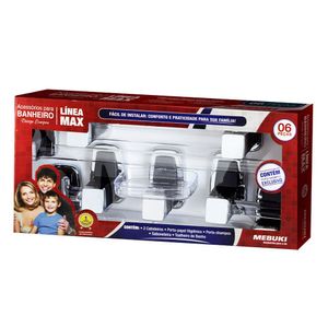 Kit de Acessórios para Banheiro Mebuki Plus 6 Peças Preto