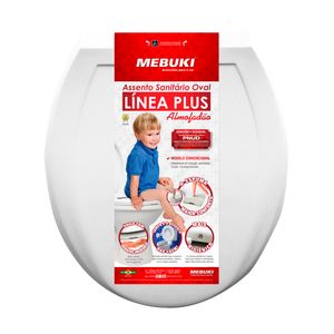 Assento Sanitário Almofadado Mebuki Oval Linea Plus Branco