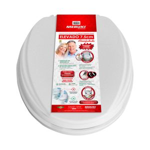 Assento Sanitário Almofadado Mebuki Oval Elevado de 7,5 Cm