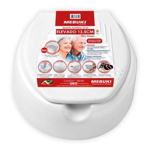 Assento Sanitário Mebuki Oval Elevado de 13,5 cm Branco