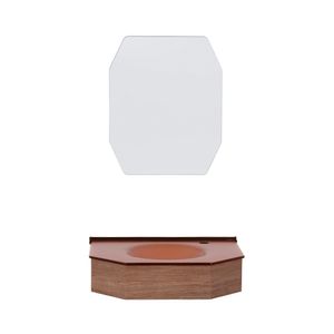 Conjunto Lavabo com Espelho Crismetal Cris Decor 55 CM Bronze