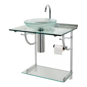 Conjunto Lavabo Cris Metal Space com Espelho 62,5 CM