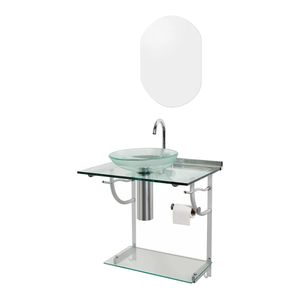 Conjunto Lavabo Cris Metal Space com Espelho 62,5 CM