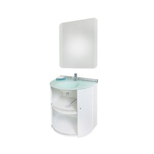 Conjunto Gabinete com Espelho Crismetal Cris Space 58,5cm Branco