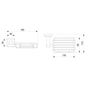 Saboneteira de Parede Retangular em Vidro Elite - B8002C8CR0 - Celite