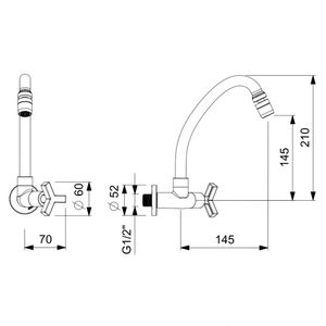 Torneira de Parede com Arejador Articulado para Cozinha UP Cromada - B5012CLCRB - Celite