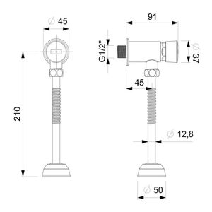 Válvula de Parede para Mictório com Temporizador Ecopress Cromada - B5002COCRB - Celite