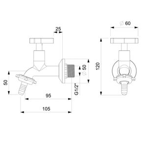 Torneira de Parede com Bico para Pia ou Tanque UP Cromada - B5015CLCRB - Celite