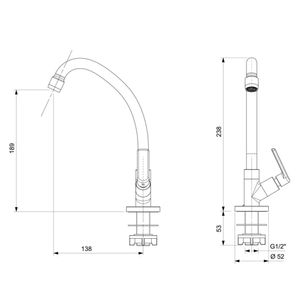 Torneira De Parede Para Cozinha Cromada Smart N Celite
