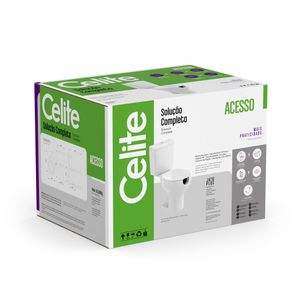 Conjunto Acoplado com Acionamento Duplo 3|6 Litros e Kit de Instalação Acesso Plus Branco - Celite