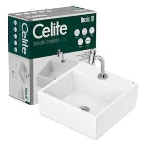 Kit Cuba de Apoio com Torneira Bica Baixa e Complementos de Instalação Q1 Branco - 1737250010300 - Celite