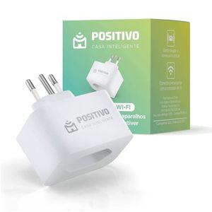 Smart Plug Tomada Inteligente Wi-Fi Compatível com Alexa Bivolt Branco 10A 1000W - Positivo