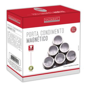 Porta Condimento Hauskraft Magnet Inox 6 Peças