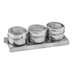 Porta Condimento Hauskraft Magnetico Inox 3 Peças Prata