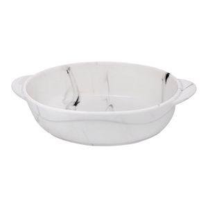 Travessa Com Alça Hauskraft Porcelana Branca Com Cinza 17,5cm